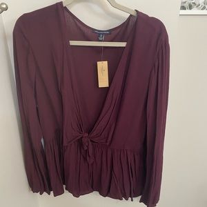 American Eagle Tie-Front Top